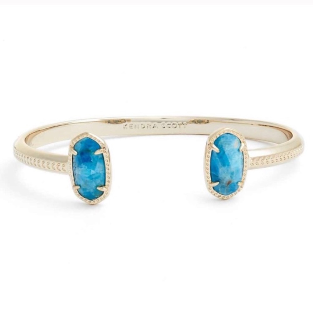 NIB Kendra Scott Elton Station Aqua Bracelet Cuff